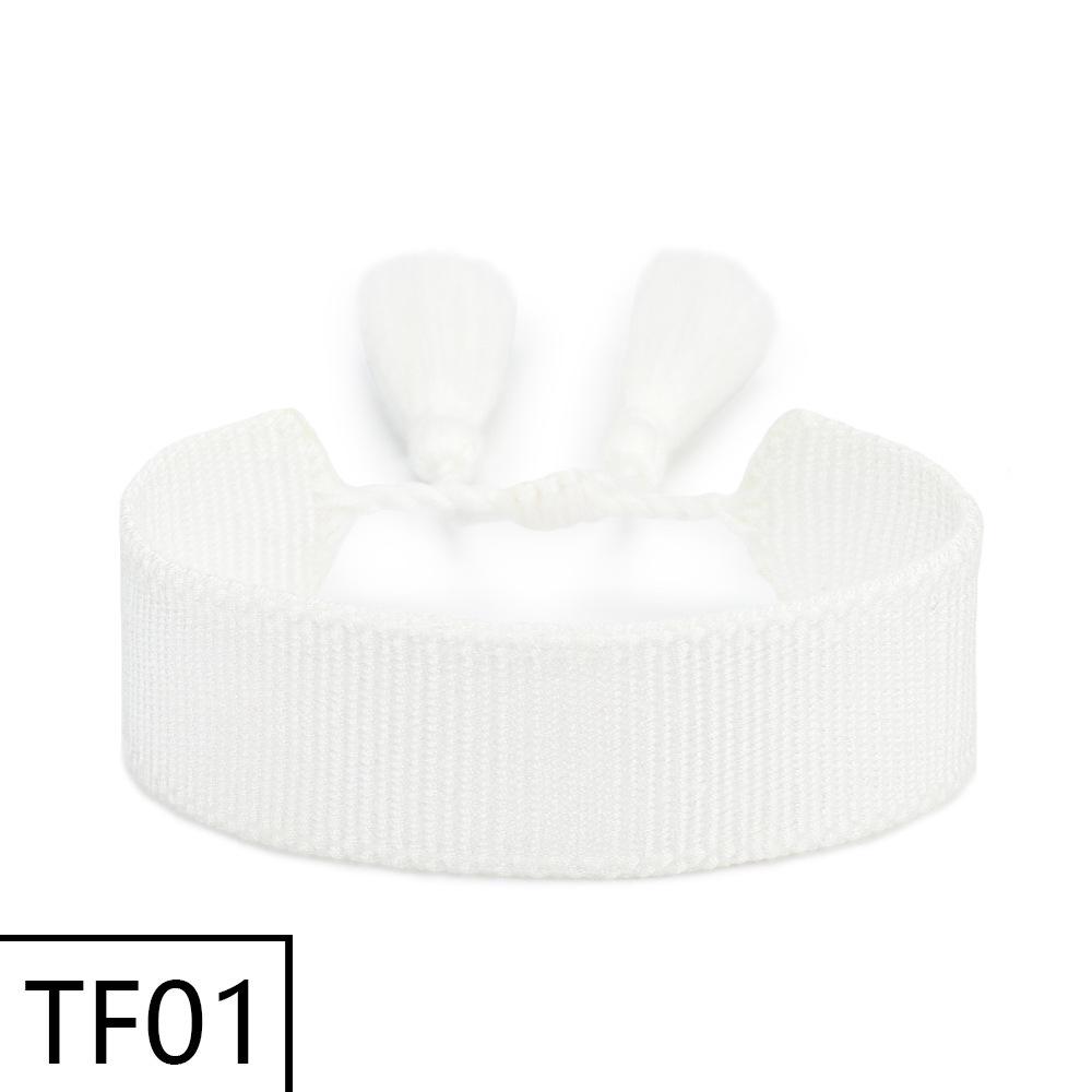 Adjustable European & American Fashion Embroidered Polyester-Cotton Tassel Bracelet with Customizable Logo