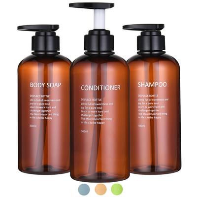 Set di dispenser per lavaggio del corpo con balsamo per shampoo ricaricabile, lettere stampate, dispenser per bottiglia di sapone da bagno, pompa per doccia, dispenser per shampoo