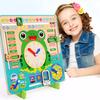 Wooden Cartoon Calendar Clock Time Cognitive Matching Kids Boys Girls Early LearningToys