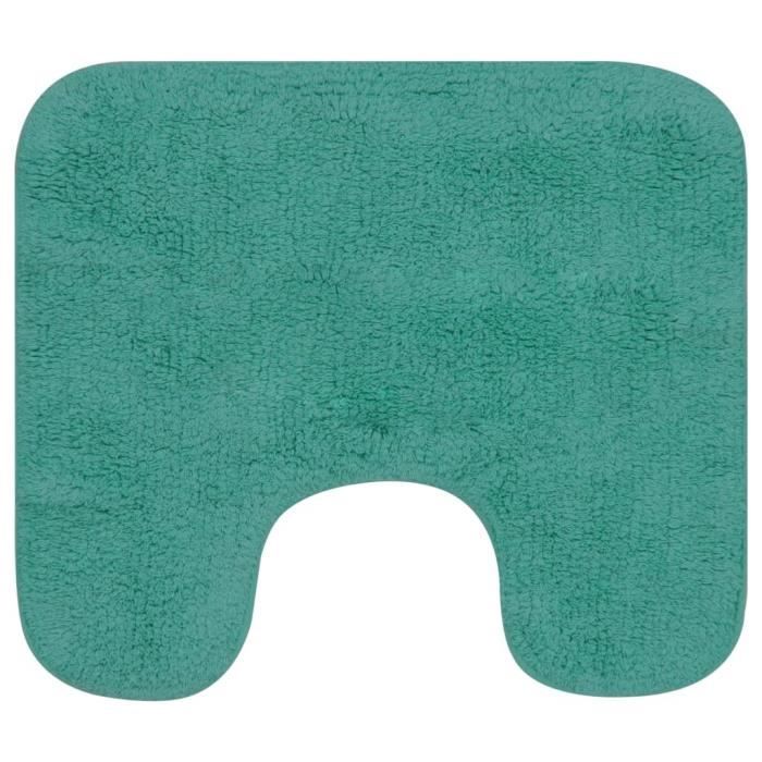 VidaXL Jeu de tapis de salle de bain 3 pcs Tissu Turquoise