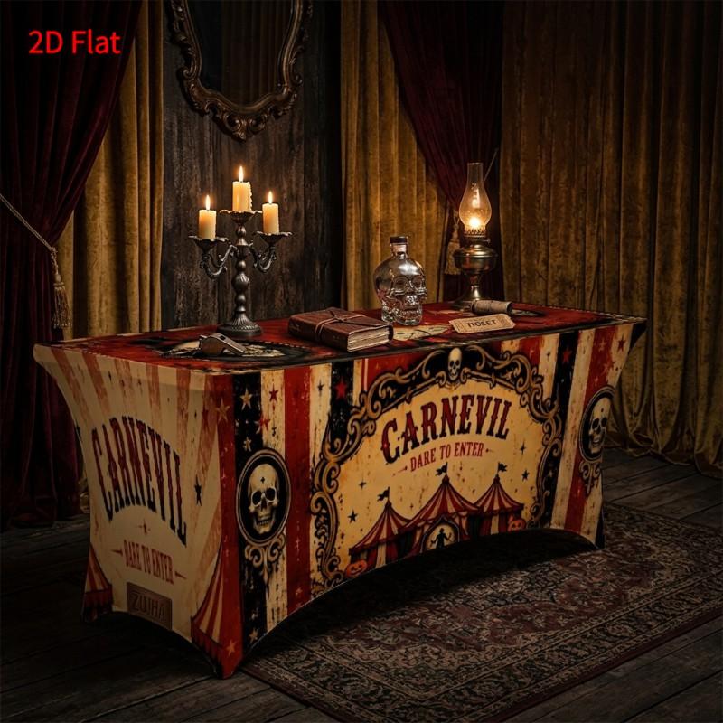 Halloween Printed Stretch Tablecloth Milk Fabric Outdoor Party Decor