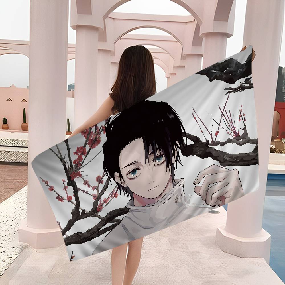 J-Jujutsu K-kaisen Anime Mikrofaserdecke Schnell trocknende Strandtücher Übergröße Druck Super saugfähige Pooltuchdecke