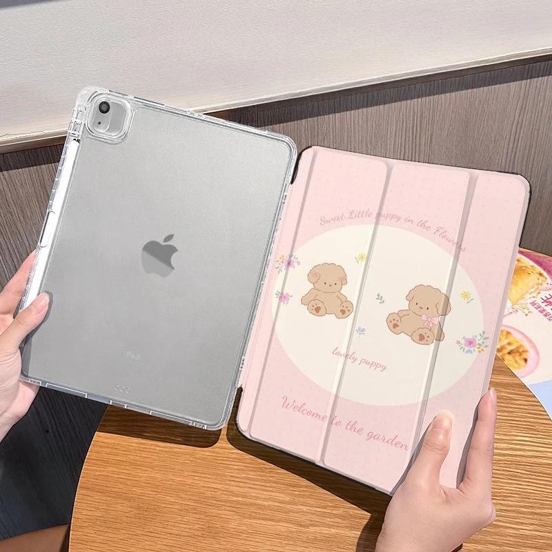 Smart Cover with Pencil Holder for Samsung Tab S6 Lite 10.4 Inch TPU Soft Case for Tab S7 S8 S9 11 Plus S10 S9 12.4 Inch Bear