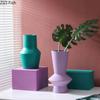Ceramic Vase Minimalist Solid Color Vases for Flowers Abstract Art Desk Decoration Flower Arrangement Decorative Ornaments