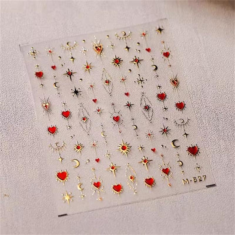 1PCS French Jelly Nail Stickers Dreamy Bubble Meteor Butterfly Star Moon Self Adhesive Stickers For Nail DIY Nail Art Decoration