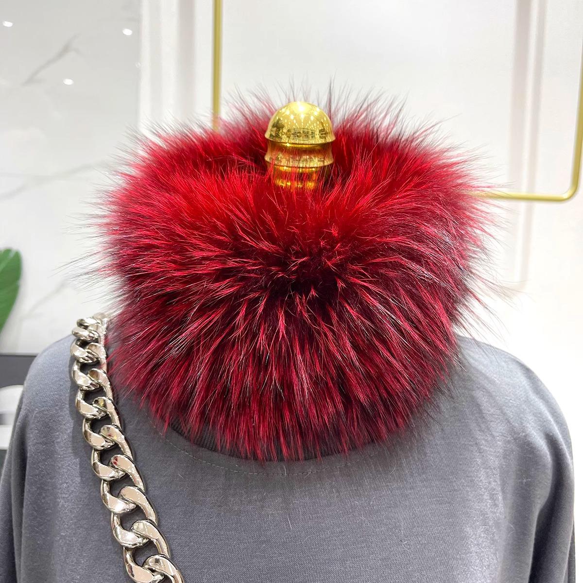 

Модный женский шарф из натурального лисьего меха, теплый мягкий вязаный, с хорошей эластичностью, повязка на голову из натурального лисьего меха, брендовые настоящие шарфы-кольца из лисьего меха One Size вино красного