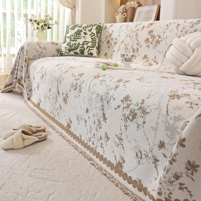 

Чехол на диван в стиле ретро, универсальная подушка для дивана на все сезоны, чехол «Шенилл» с полным покрытием, легкая роскошь и высококлассное диванное полотенце 90*90cm