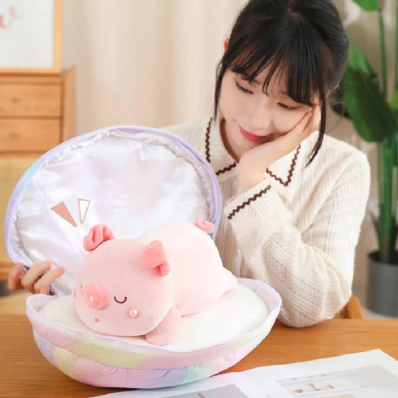 Adorable Plush Shell Pig Toy Soft And Colorful Pearl Pig For Girls Gift Cute Stuffed Animal