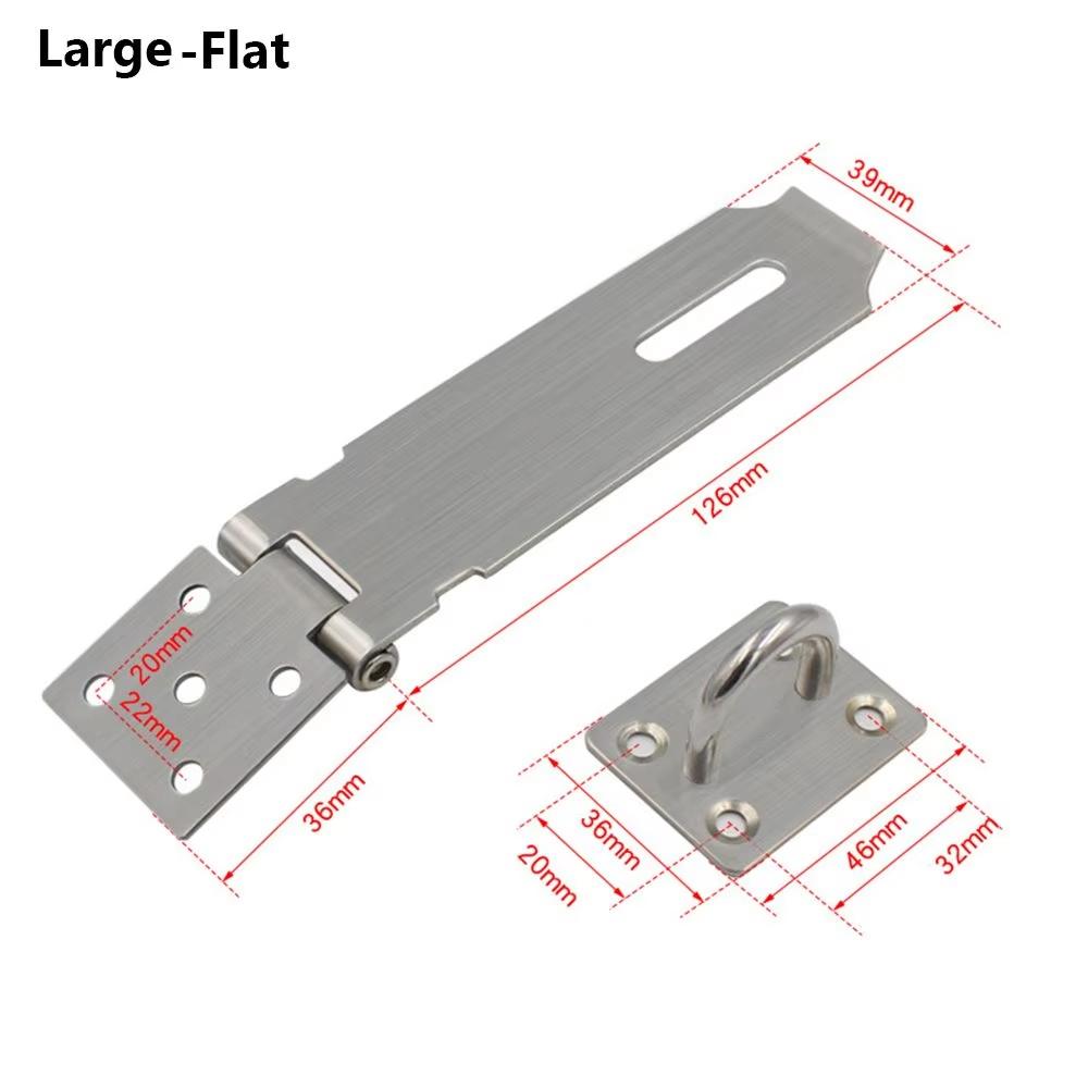 

Stainless Steel Padlock Hasp Door Clasp Lock 90 Degree Right Angle Shed Gate Latch Household Burglar-proof Bolt Door Buckle