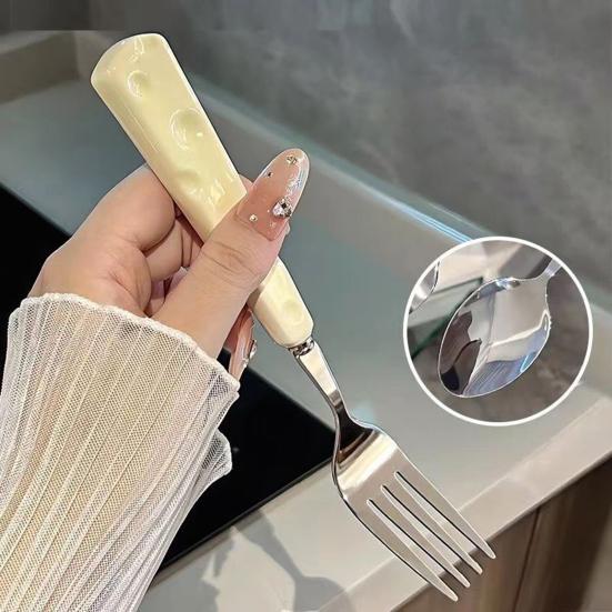 Western Food Tableware Stainless Steel Cut Cheese Hole Embossed Handle Steak Pasta Soup Dessert Knife Fork Spoon Dining Table Cutlery