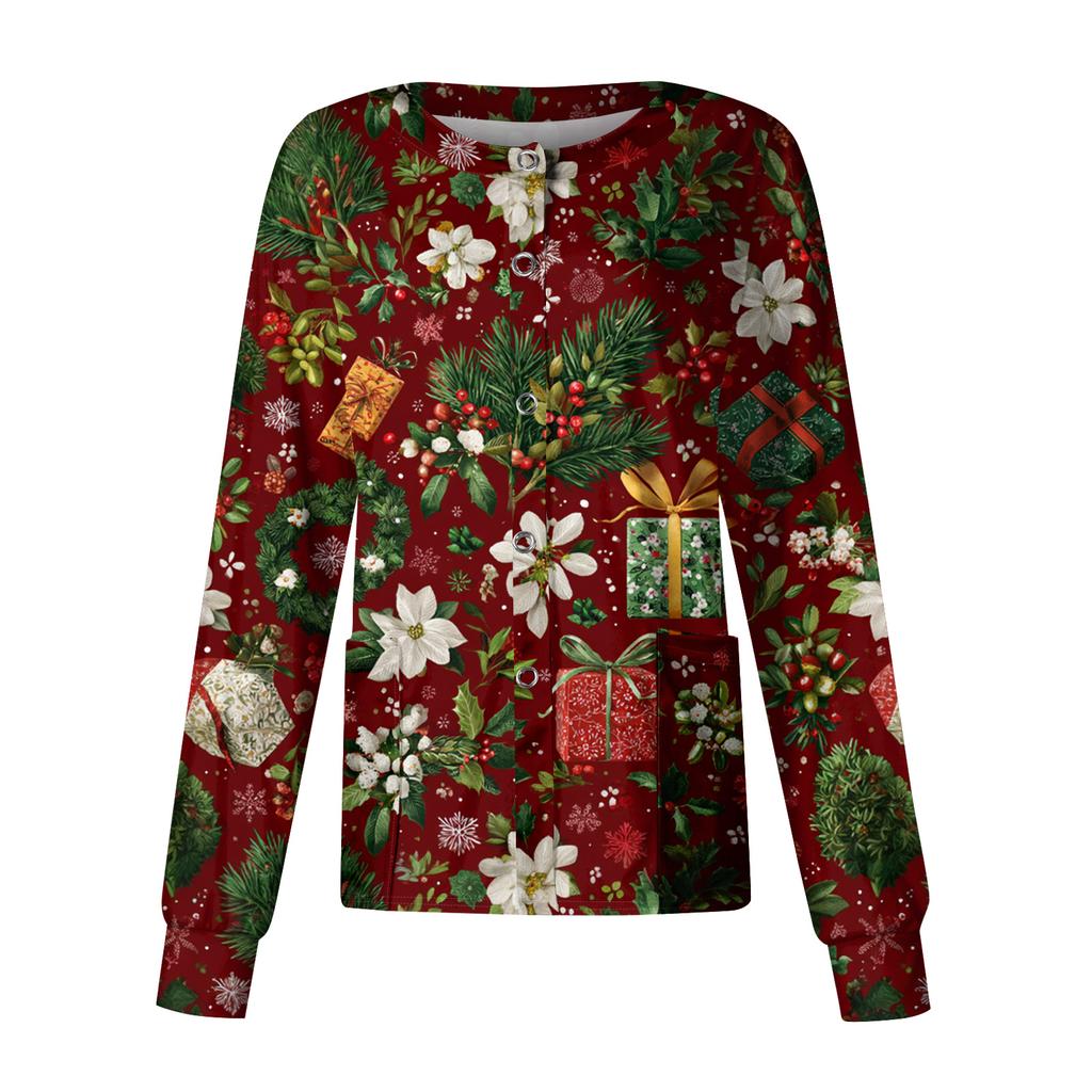 Women's Casual Long Sleeve Single Breasted Printed Dry-nurse Top