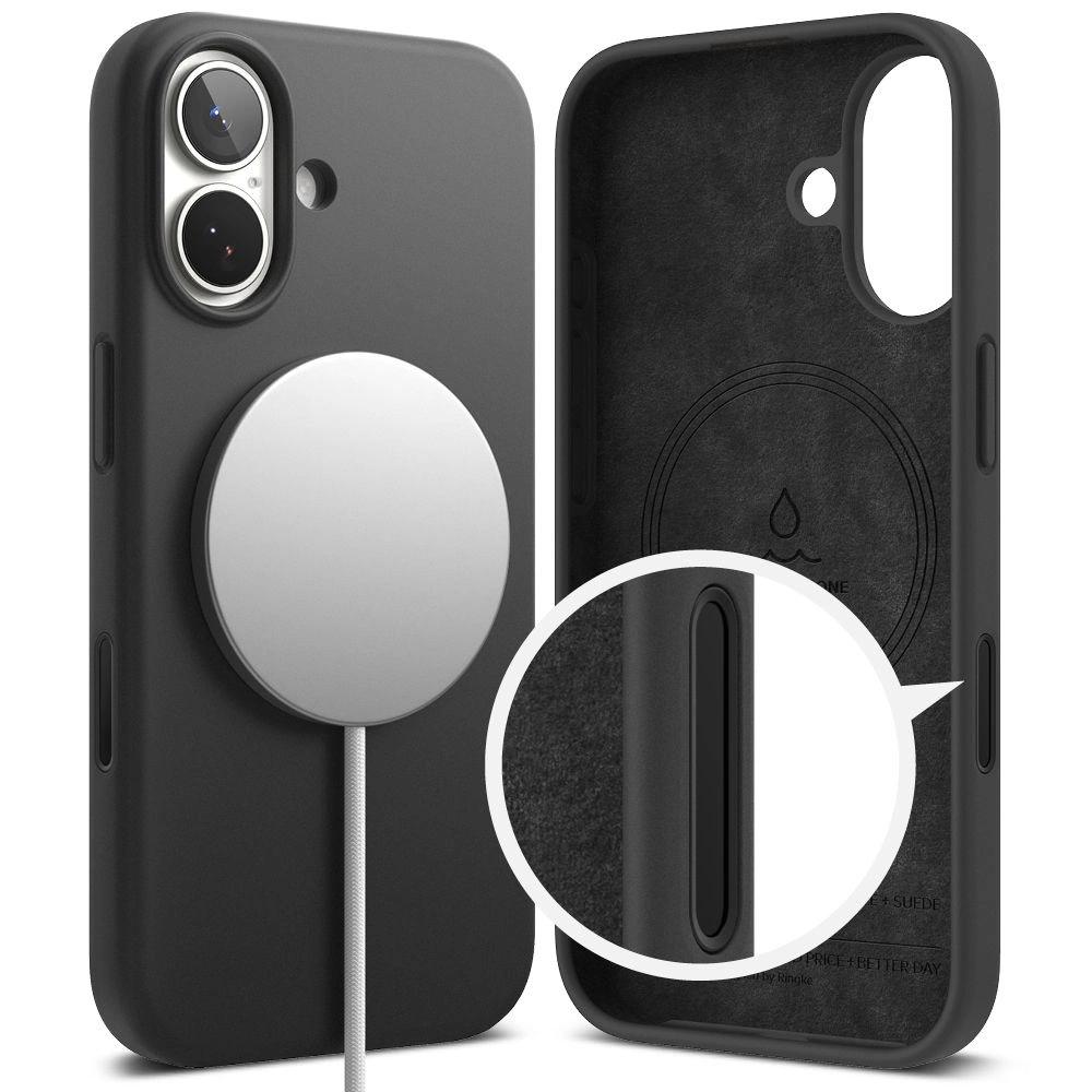 Etui Ringke Silicone Magnetic MagSafe Na iPhone 17 - Czarne