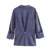 Stile europeo e americano, nuovi abiti da donna, stile straniero, camicia a righe alla moda con maniche a palloncino 5029071