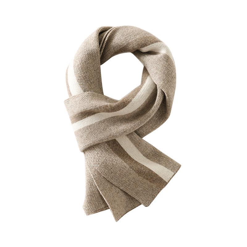 Women's Winter Tricolor Knit Cashmere Scarf & Shawl