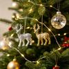 Shimmering Deer Christmas Tree Decoration, Plastic Ornament with Integrated Hanging Loop for a Bright Seasonal Accent