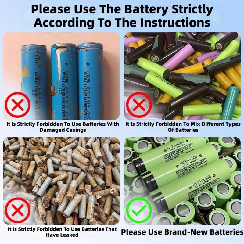 Chargers Pack Shell 18650 Battery Box Case with LED Light & Indicator for Cellphone Fast Charging Portable Battery Holder