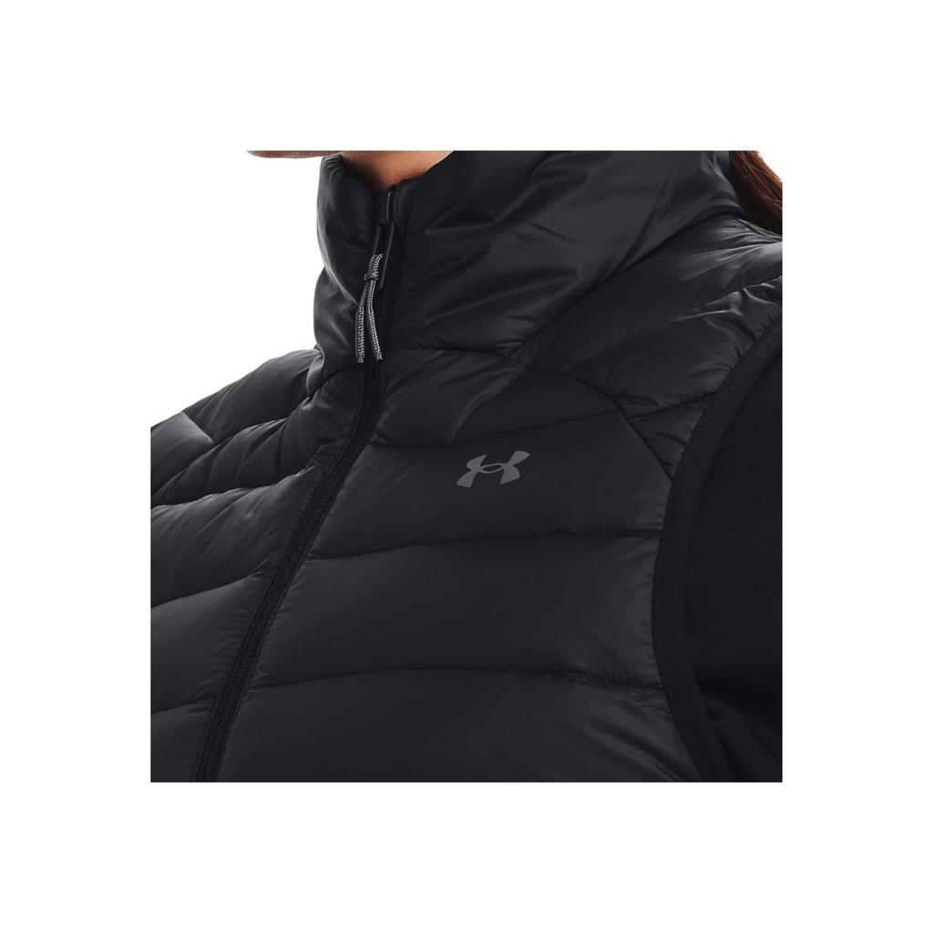 Under Armour Solid Color Logo Zip Collar Vest Women Black 1372647-001