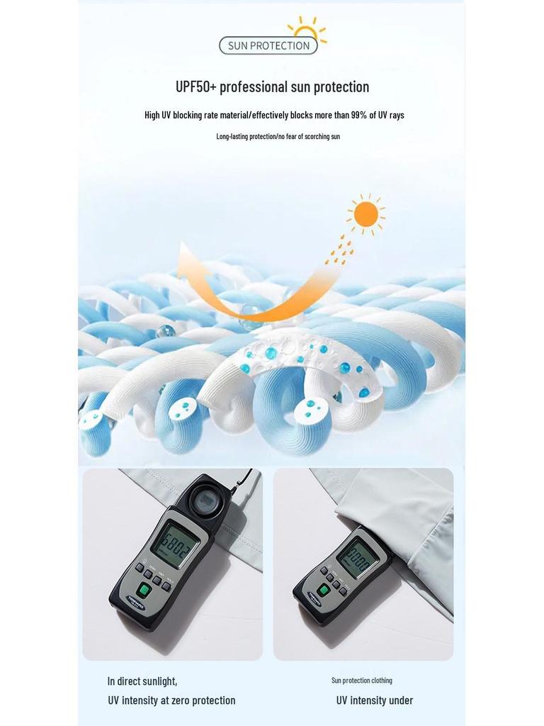 UPF50+ Ice Silk Sun Protection Clothing, Couple Style Anti-UV Hooded, Cooling & Breathable, Unisex Summer Sunscreen Wear.