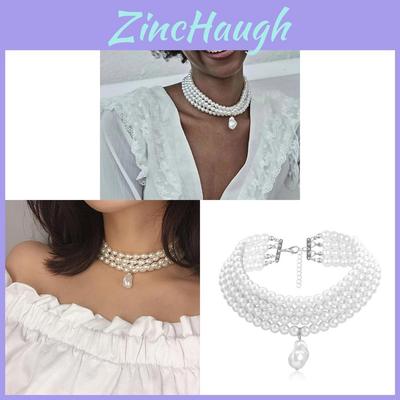 Baroque Pearl Necklace For Women Handmade Multilayer Geometric Design With Elegant Style