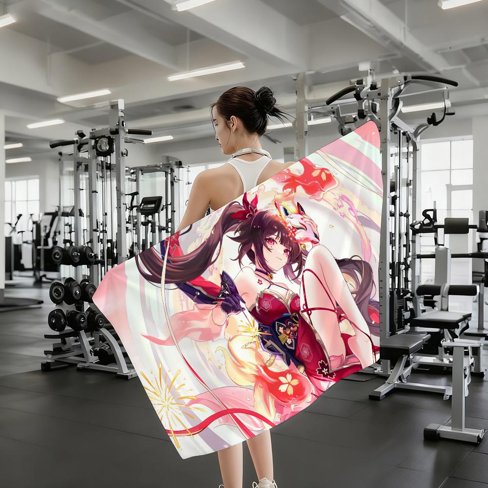 Game Honkai Star Rail Sparkle Towel Quick Dry Absorbent Beach Towel for Sports, Fitness, Swimming and Outdoor Activities