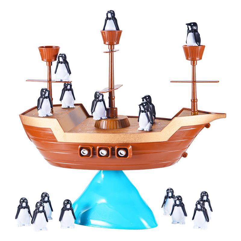 Educational Penguin Pirate Ship Balancing Toy for Parent-Child Interaction, Children's Game, and Party Gift