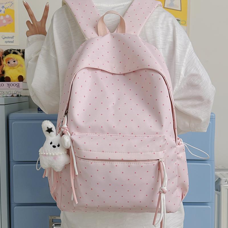 Dot Print Women's Backpack Student Schoolbag Large Capacity Backpack