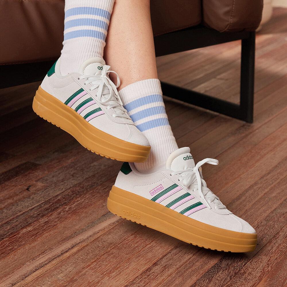 adidas VL Court Bold Молочно-белый Коллегиальный зеленый Блаженно-лиловый (Женский) 38