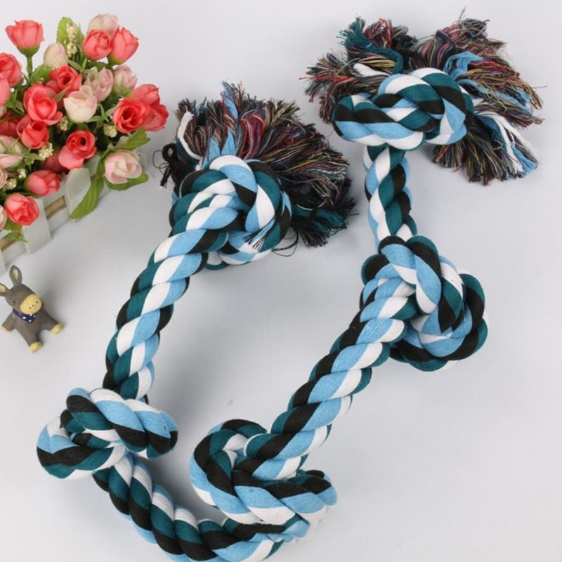 Strong Braided Dog Rope Toy with 5 Knots for Aggressive Chewer Interaction Teething Chewing Indoor Outdoor Exercise Toy