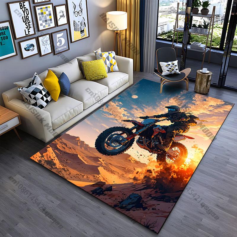 Desert adventure on motorcycle jumping carpet Yoga living room room decor children's crawling mat doormat area rug