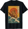 Japan Capybara Surfing Great Wave Anime Kawaii Capybara Surfing Unisex Shirt