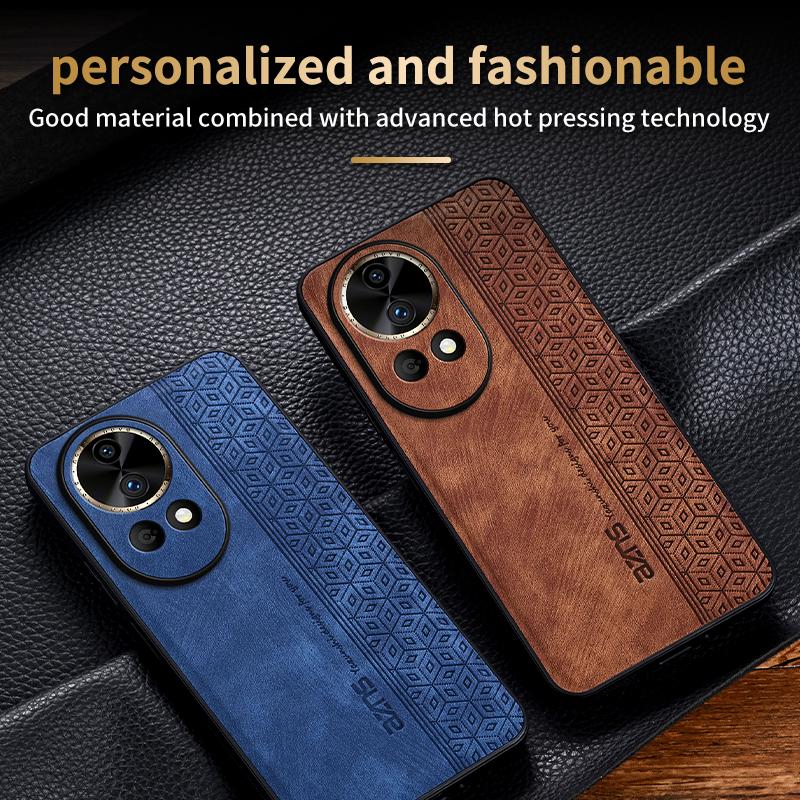 AZNS For Huawei nova 12 5G Cell Phone Case Anti-scratch Imprinted Leather + TPU Back Cover