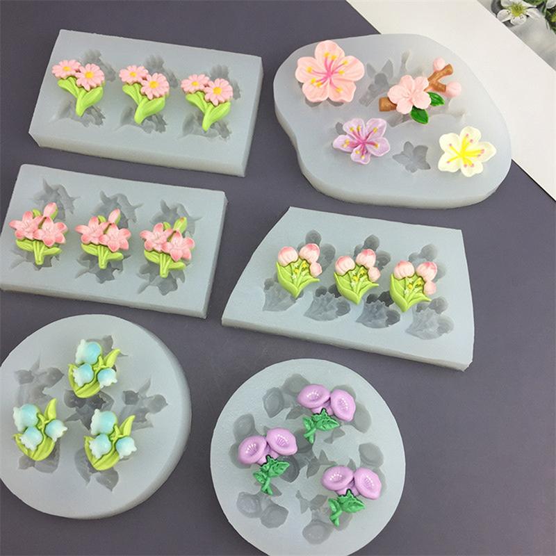 Moule en Silicone Fleur Bricolage Gâteau Fondant Sucre Moule de Cuisson Fait Main Bougie Savon Plâtre Résine Artisanat Outils de Fabrication