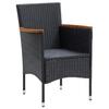 Vidaxl 5-Cz. Garden Furniture Set With Cushions, Poly Rattan, Black