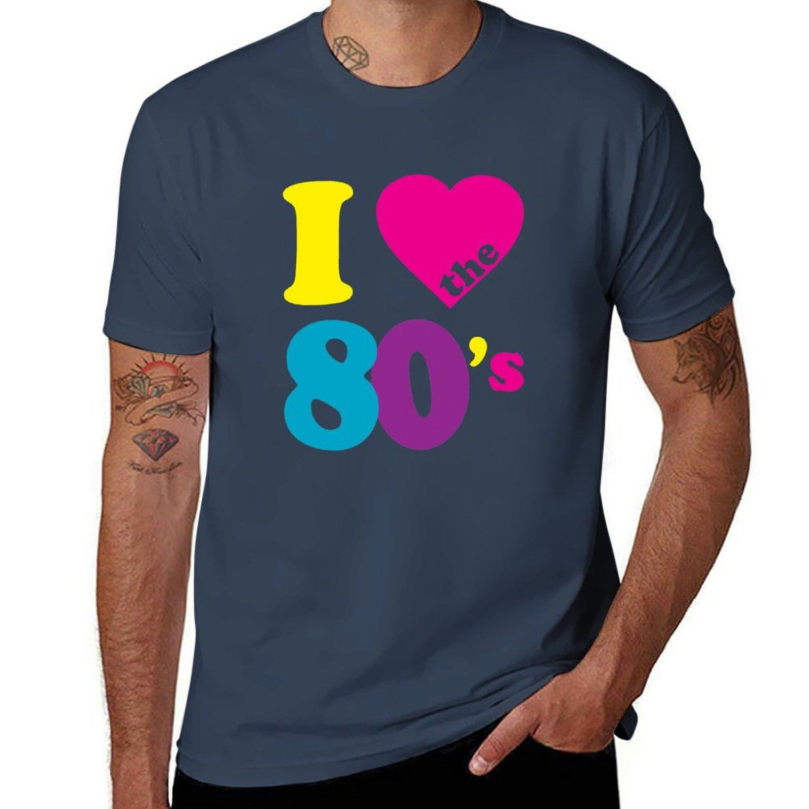 I Love The 80s Eighties Tshirt Tough Fabric Work Tee S