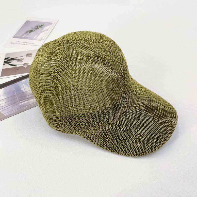 Atmungsaktive Sommer-Stroh-Baseballkappe für Herren und Damen, Outdoor-Papier-Sonnenhüte, einfarbig, verstellbarer Schattenspender, Strandhüte