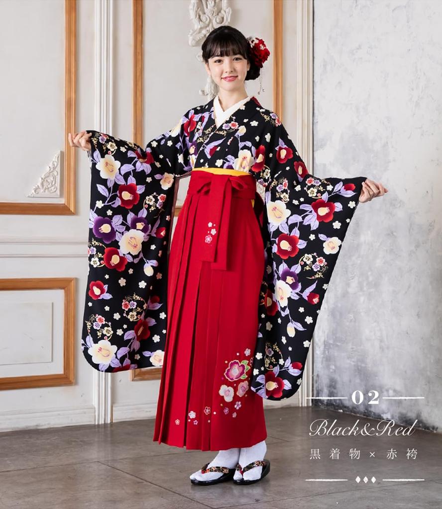 Graduation Ceremony Hakama Camellia Elementary School Japanese Graduation Undergarment with Half Collar Hakama Obi with Obi Pillow Waist Strap 5 Black