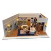 DIY Wooden Sheldons's Apartment Casa Miniature Building Kits Bookend Lights Assembled Bookshelf Home Decoration Friends Gift