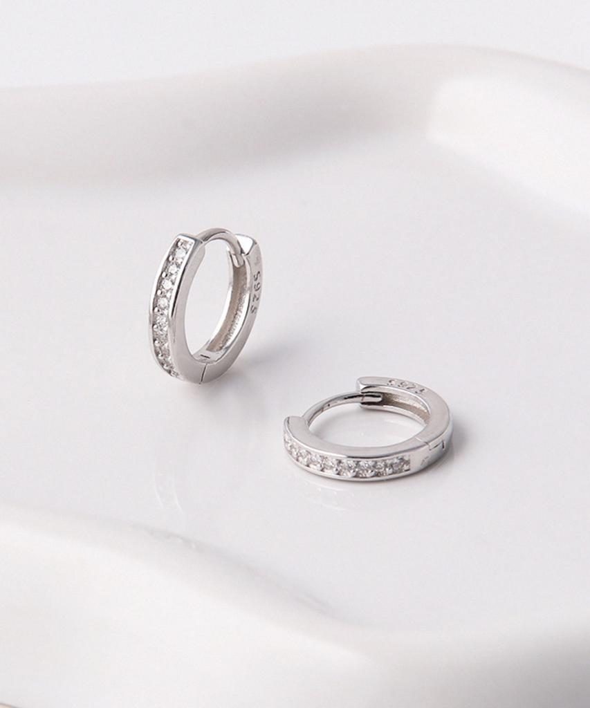 Dana Burton [925 Silver] Brilliant Pavé One-Touch Earrings
