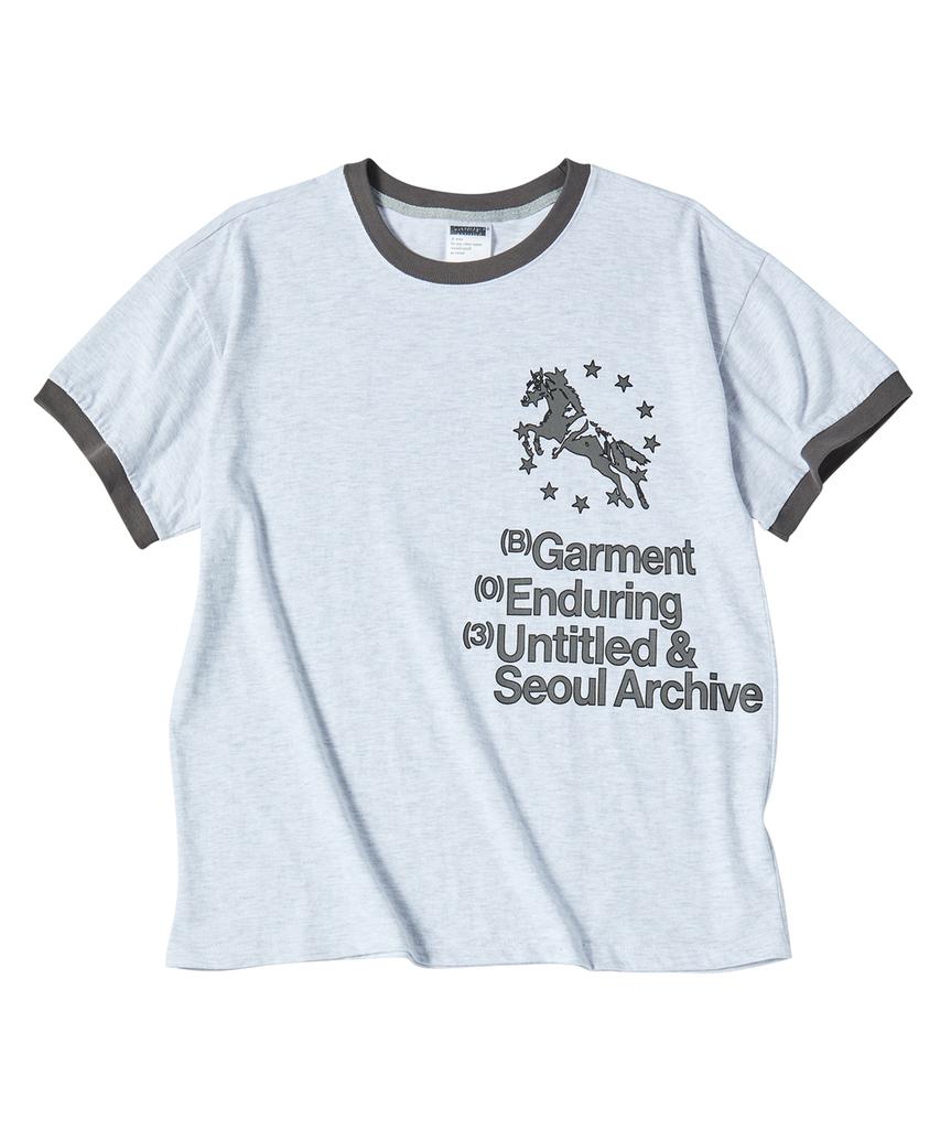 Eontaiteulseoul Unicorn Typo Ringer Crop Short Sleeve Heather Gray