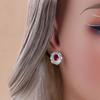 Flower design Natural longrido ruby Ring Earrings Pendant Necklace Set 925 sterling silver jewelry for women's daily party gifts