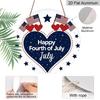 2D Flat 1pc, 8x8 In, July 4th Happy Round Aluminum Metal Sign - Patriotic American Flag & Heart Design, Wall Decor for Home, Office, Kitchen, Bedroom