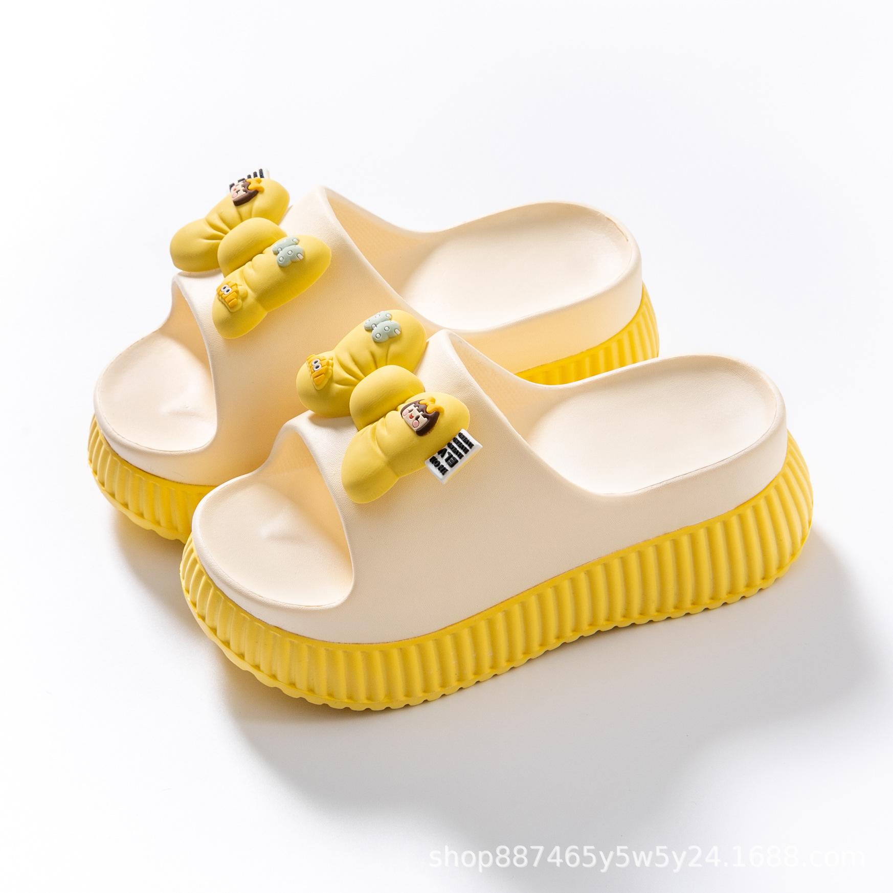 

Модные новые белые тапочки из ЭВА 2024 года с высокой платформой, женские антизапаховые уличные тапочки, симпатичные туфли с бабочкой и узлом-бабочкой CN 35-36