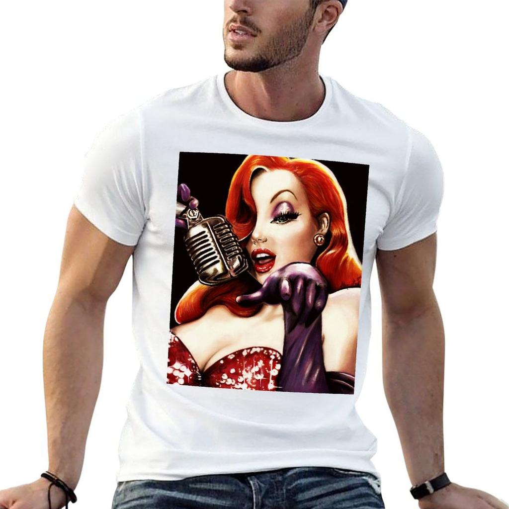 Jessica Rabbit Tshirt Black Cotton Tshirt Plain For Unisex Package Unisex T Shirt Summer T Shirt For Unisex 100 Percent Cotton Tshirt