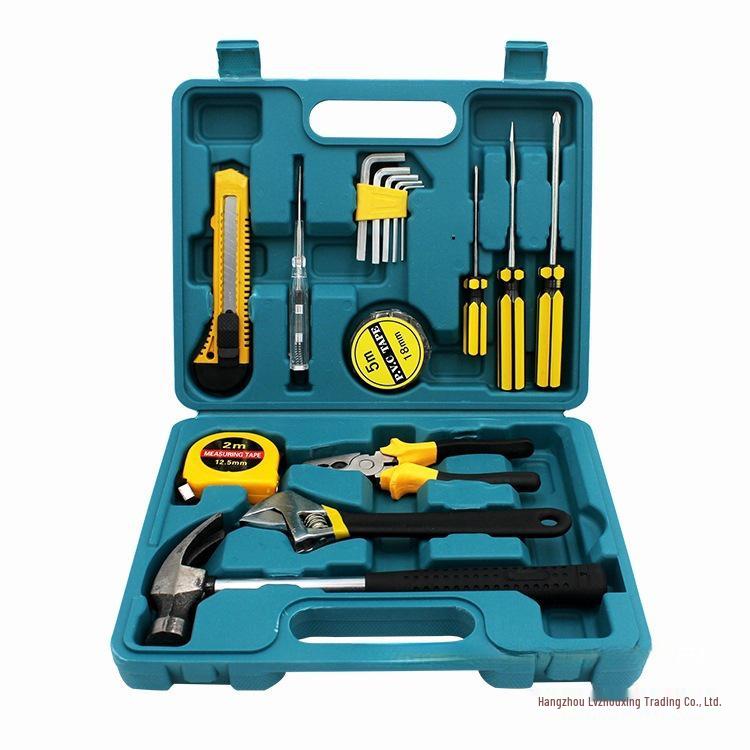 16-Piece Home and Car Repair Tool Set with Hammer & Wrench in Toolbox