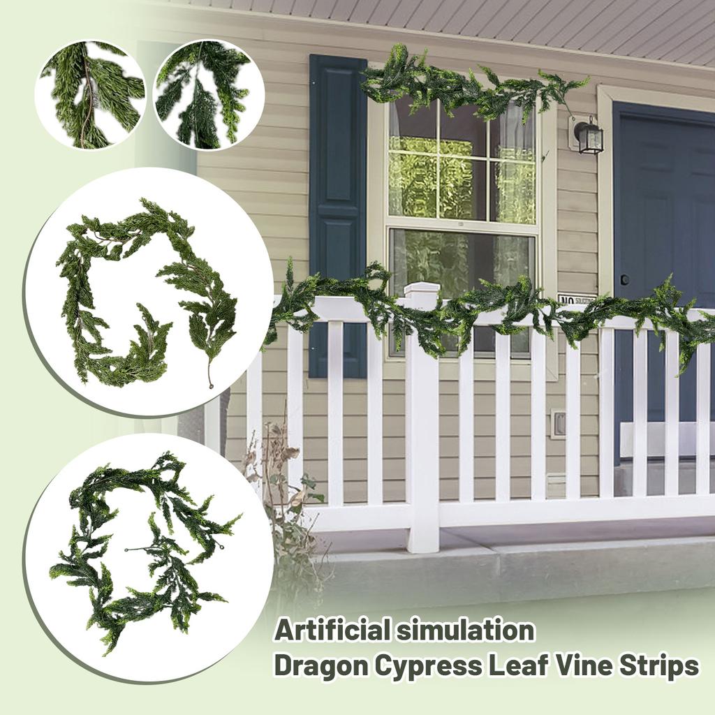 Artificial Simulation Christmas Leaf Cane Soft Feel Needle Vine Door Head Decoration Wall Hanging