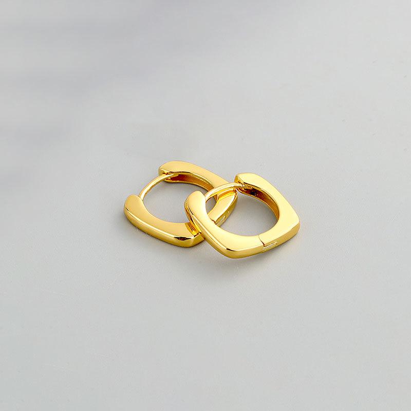 Minimalist Geometric Polygon Hoop Earrings For Women Chic Simple Fashion Ear Cuffs Elegant Jewelry