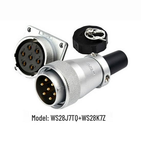 Weipu WS28 23-Pin Aviation Plug Connector, Male-Female Threaded, 479-Hole, 10P12, 16-Pin, 20/26-Pin