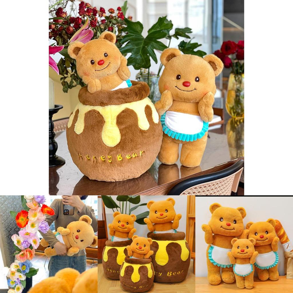 Adorable Honey Bear Plush Toy Soft Cute Cartoon Couple Gift For Kids And Girlfriend