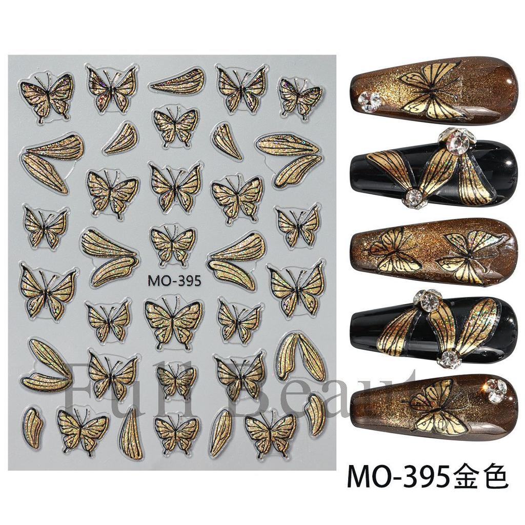 Nail Art Sticker Christmas Metal Bronzing Christmas Tree Bear Snowflake Bow Adhesive Nail Sticker