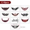 Хэллоуин Временные тату-наклейки Водонепроницаемые Ужас Губы DIY Наклейки Большой рот Поддельные татуировки Шрам Специальный макияж для лица Смешной